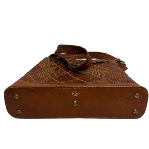 Justin boots leather patchwork brown shoulder crossybody purse rodeo western - Picture 8 of 14